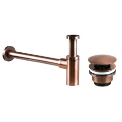 Siphons, discharges and drains Siphon and waste set in brushed copper color Pollini KITSCA1RA