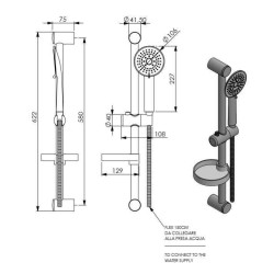 Miscelatore doccia esterno interasse connessione 10 cm Damast 12087