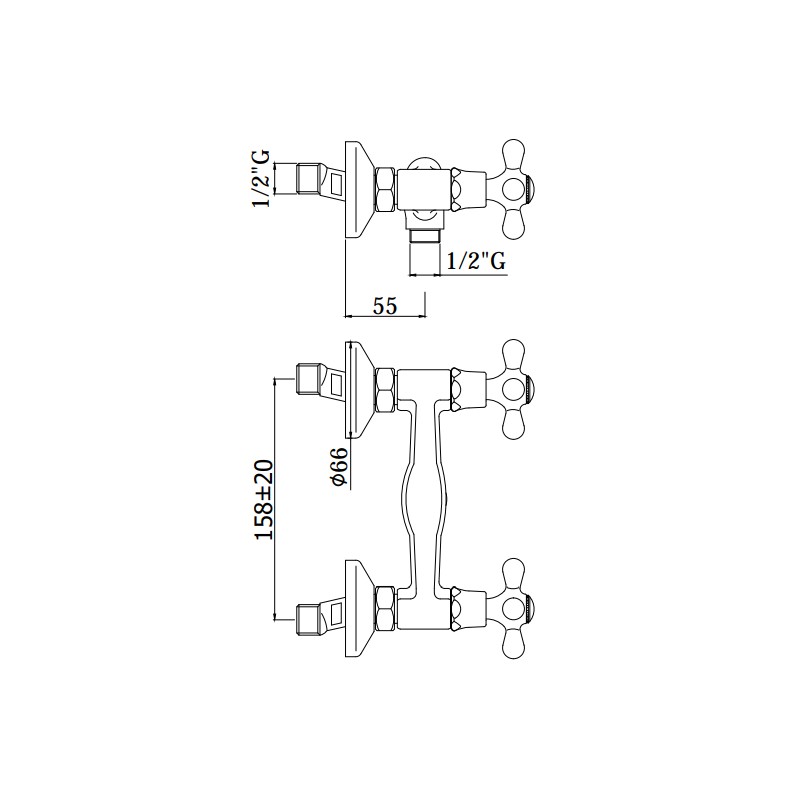 External Shower Taps External tap with double lever shower in copper colour Paffoni IRIS IRV168DRM