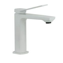 Single Lever Taps Washbasin Mixer Brass basin mixer with inclined lever in matt white colour Paffoni TILT TI071BO