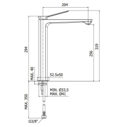 Grifos de lavabo palangana Mezclador de 294 mm de altura para lavabos sobre encimera en color blanco mate Paffoni TILT TI081BO