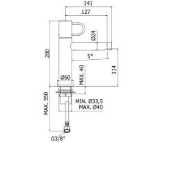 Grifos Lavabo Monomando Monomando de lavabo con manecilla anular negra mate Paffoni Joker JK071NO