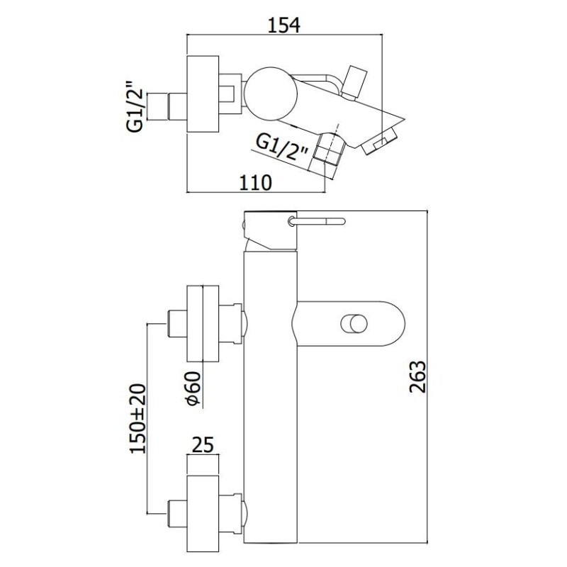 Einhebel Wannenarmaturen Externer Wannenmischer in mattschwarzer Farbe mit Handbrause und Halterung Paffoni Joker JK023NO