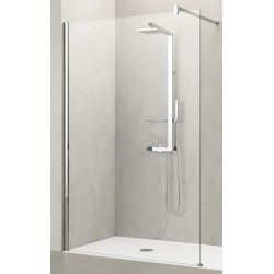 walk in shower box Walk-in model fixed shower enclosure 120 cm chrome profiles Novellini Kuadra H