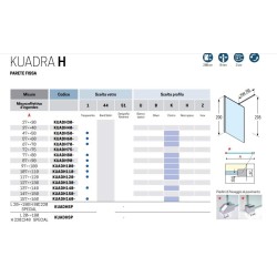 walk in shower box Glass wall for 100 cm Walk-in shower with 15 cm splash guard Novellini KUADRA H6