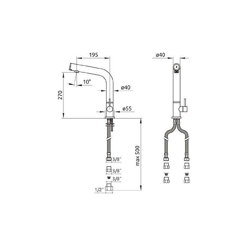 traditional kitchen taps Electronic kitchen sink mixer with dual sensor technology in matt black DMP Hello 200 86899