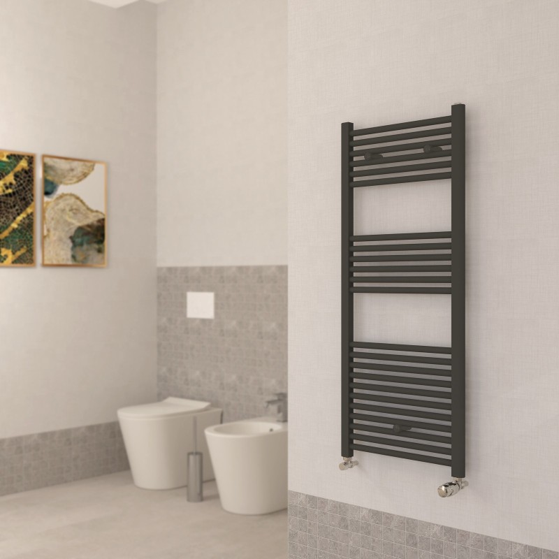 Design Radiators Hydraulic towel radiator 150 x 50 cm in iron gray colour Ercos Opera ASOPEF035505001500