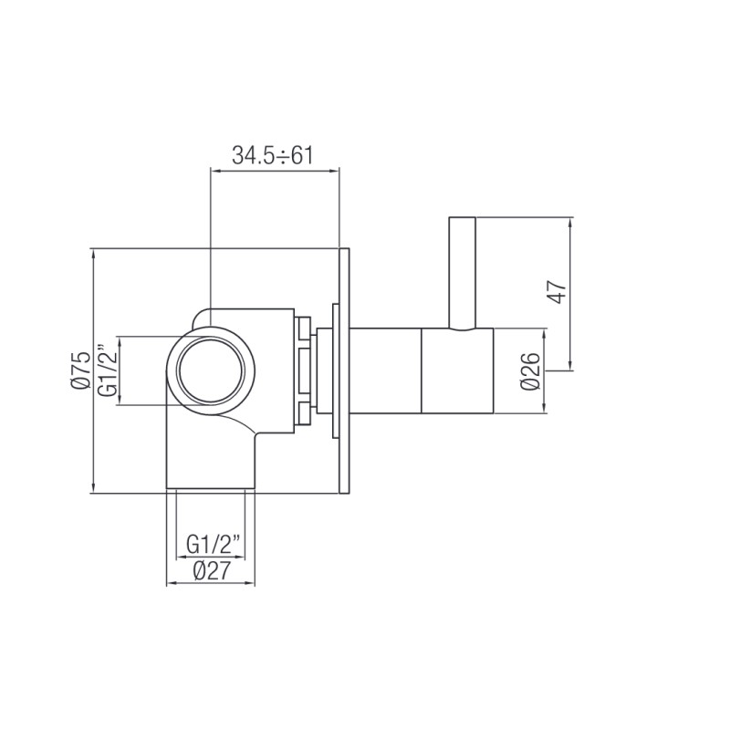 Inverseur Inverseur intégré bidirectionnel de couleur noir mat Porta & Bini 07502NP