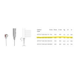 Calentador de toallas eléctrico color cromo termolimitado 120 x 50 cm Ercos  Tekno ASTCEF930005001200