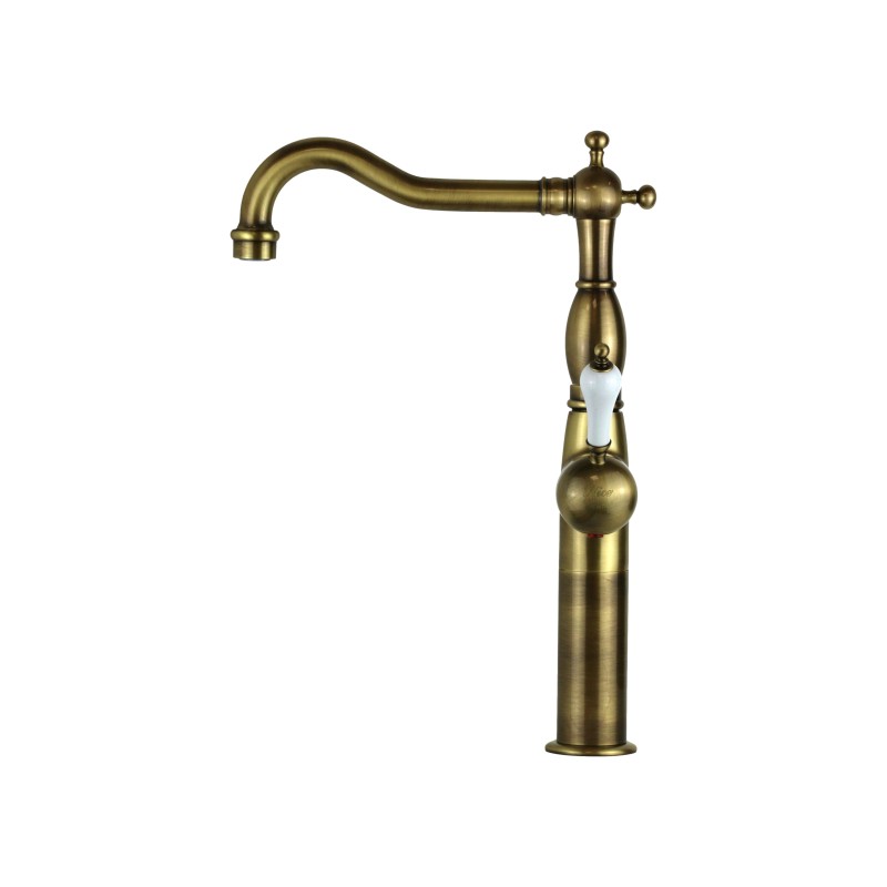 Washbasin taps Retro style mixer tap with tall barrel in bronze colour Nice Funny 600017PBB