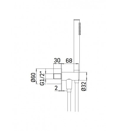 Handbrausen Duschset mit Wasseranschluss in Mattschwarz Mamoli Tuttodunpezzo 0000PV30012K