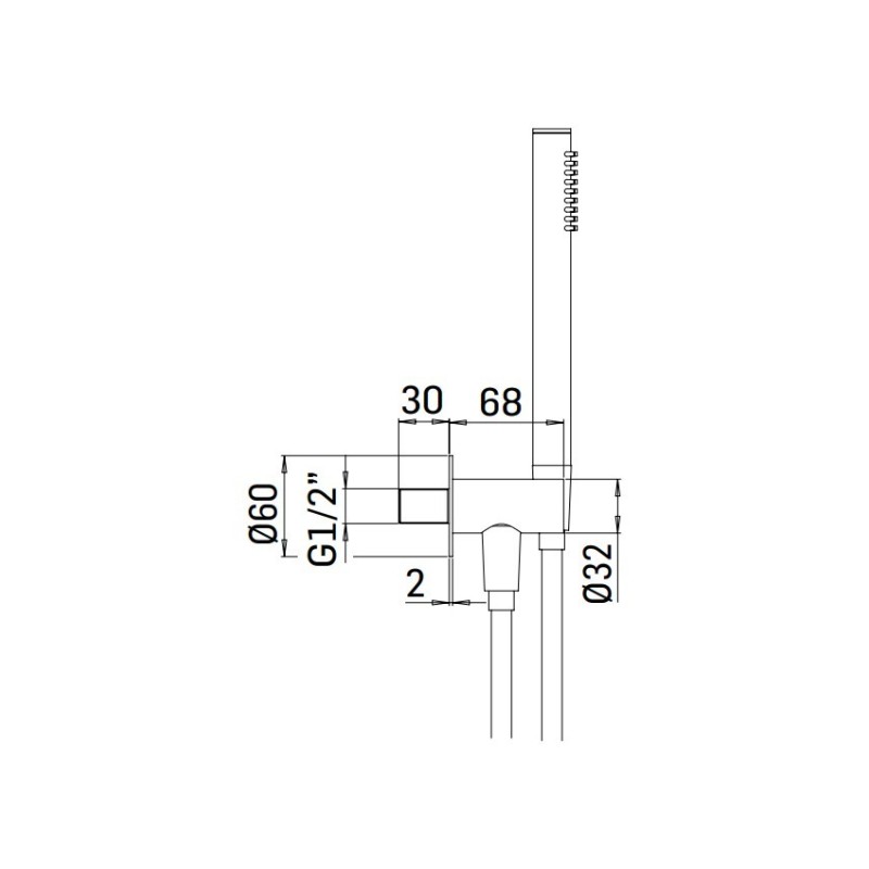 Handbrausen Duschset mit Wasseranschluss in Mattschwarz Mamoli Tuttodunpezzo 0000PV30012K