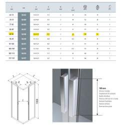 Corner shower cubicle Corner shower enclosure for 90 x 90 cm shower tray, matt black profile colour Samo America 4 B6488