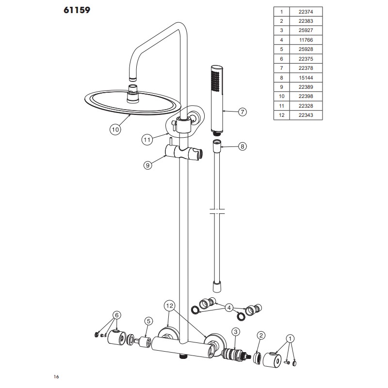 Cartouches thermostatiques Cartouche thermostatique de remplacement pour colonnes de douche NEWFORM 25927.00.000