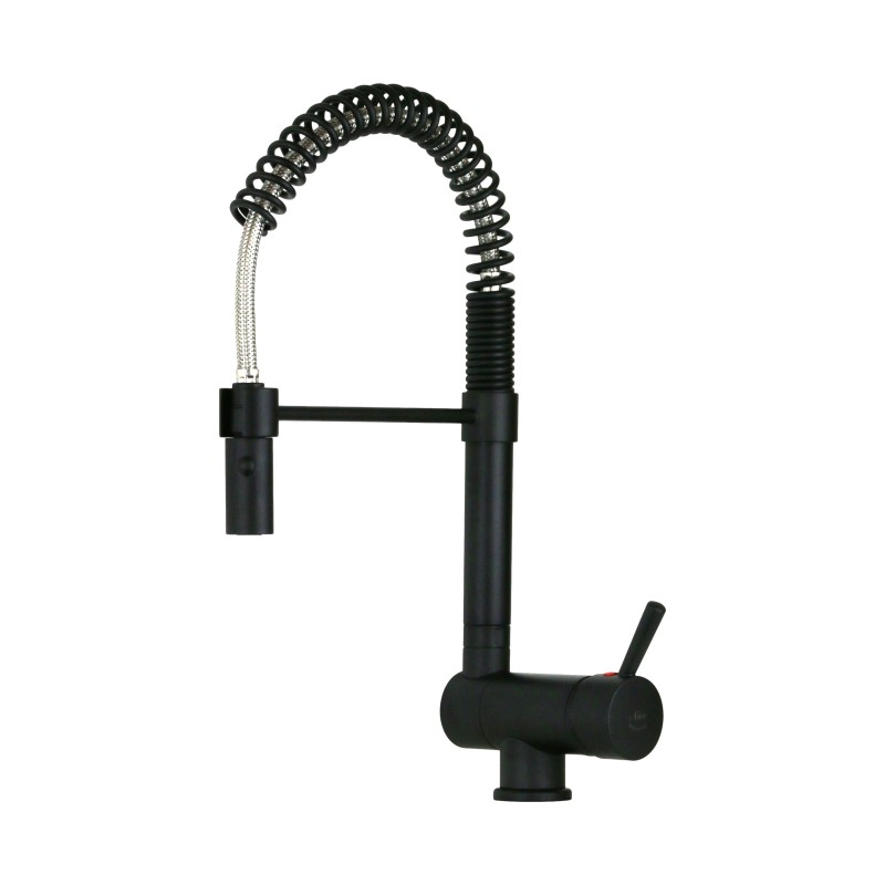 Spandrel kitchen taps Matt black under-window kitchen sink mixer with extractable shower Nice 30034M5NO