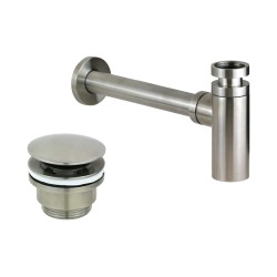 Siphon, Ausgüsse und Abflüsse Kompletter Satz Abfluss und Siphon aus AISI 316-Stahl Pollini Jessy Steel KITJESSYSTEEL5