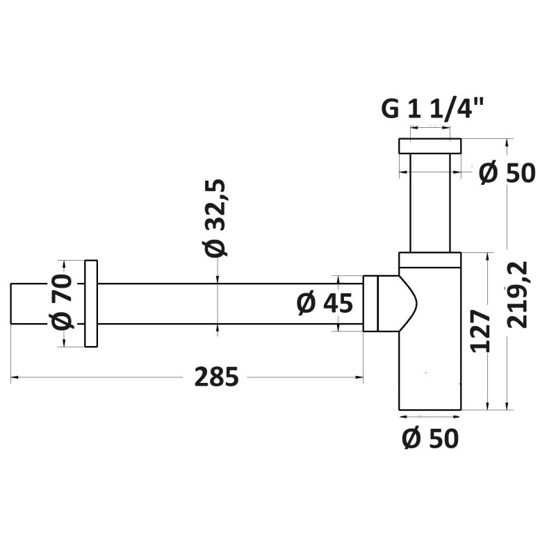 Siphons, discharges and drains Complete set of drain and siphon in AISI 316 steel Pollini Jessy Steel KITJESSYSTEEL5