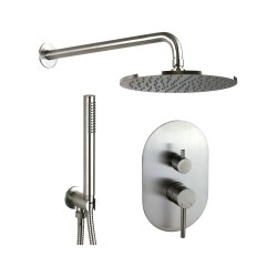 Kit Douche Kit de douche rond complet en acier AISI 316 Pollini Jessy Steel CY10407255AS