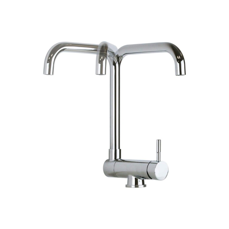 Robinets sous la fenêtre Mitigeur d'évier de cuisine modèle canne rabattable couleur chrome Pollini Acqua Desing LOW MXKWAVMC3CR