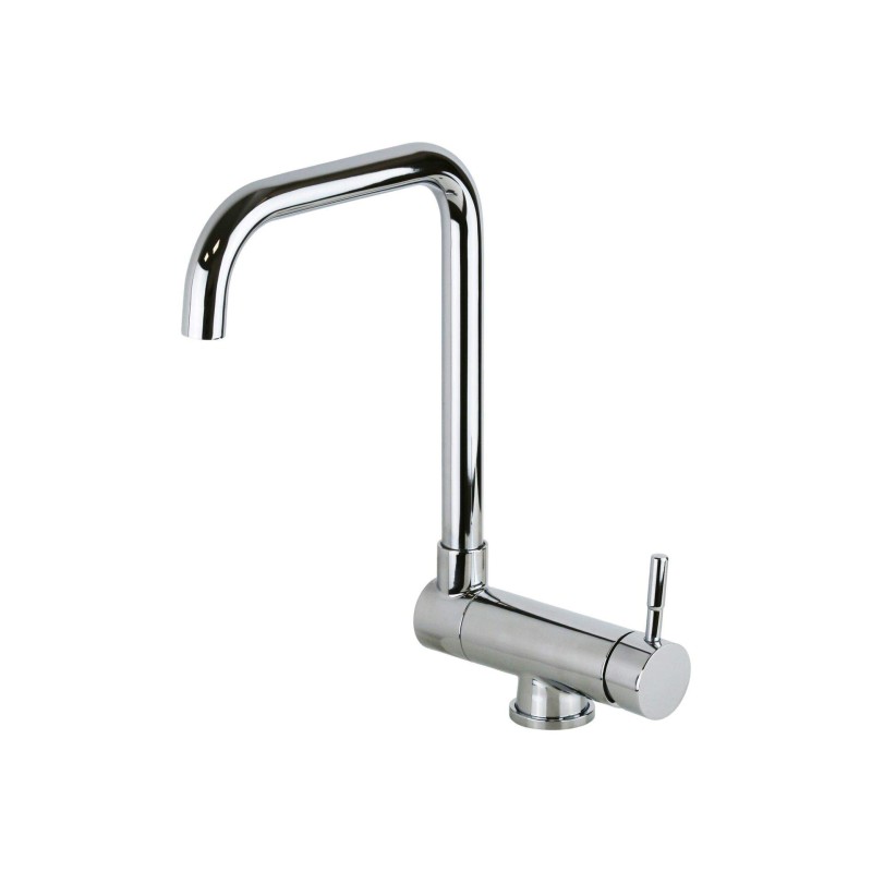 Robinets sous la fenêtre Mitigeur d'évier de cuisine modèle canne rabattable couleur chrome Pollini Acqua Desing LOW MXKWAVMC3CR