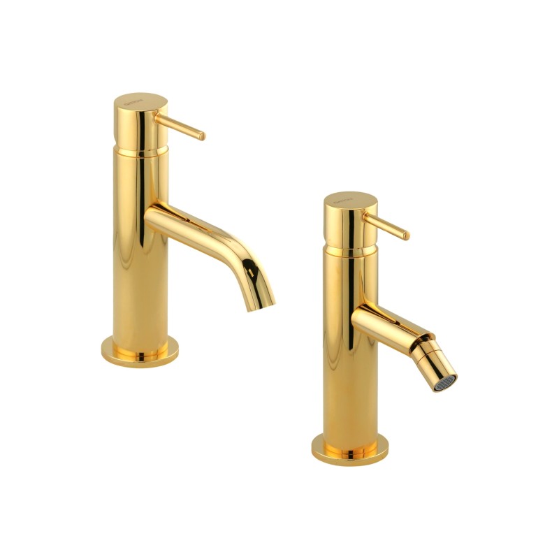 Juego de grifo de baño Conjunto mezcladores de lavabo y bidé color oro Gattoni Easy KITEASYDO1