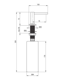 Dispenser Sapone Dispenser per sapone liquido installazione lavello cucina in colore acciaio spazzolato Pollini ASTER ZZZ_F0DD