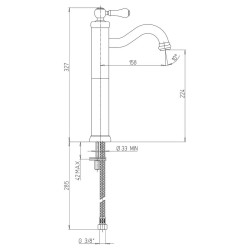 Rubinetti alti per bacinella Miscelatore per lavabo a bacinella in colore bronzo stile retrò Piralla Como 0TOF3493A21