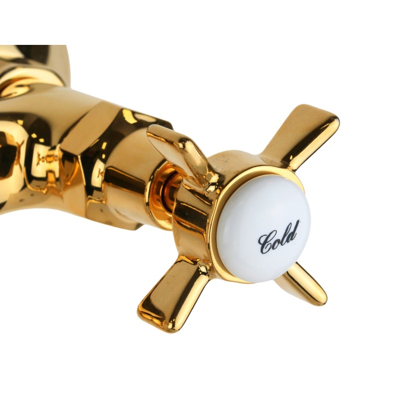 Wall-mounted kitchen taps kitchen tap witch low spout gold color Gattoni London 1705117D0