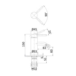 Rubinetti Bidet Monoleva Miscelatore bidet in acciaio inox senza piletta di scarico Mamoli Pico Inox 56130000000A