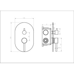 Robinet de salle de bain Kit complet avec mitigeurs de lavabo muraux, bidet et kit de douche en acier AISI 316Pollini Jessy Stee