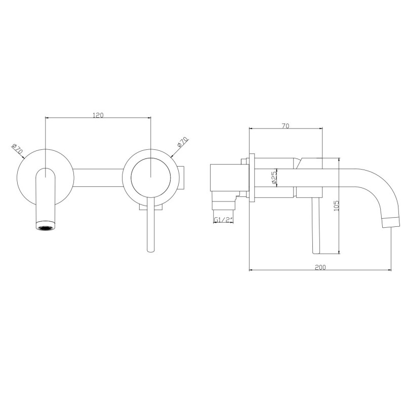 Robinet de salle de bain Kit complet avec mitigeurs de lavabo muraux, bidet et kit de douche en acier AISI 316Pollini Jessy Stee