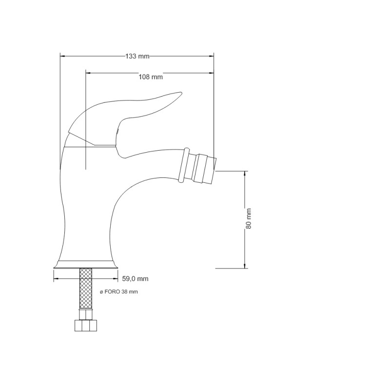 Rubinetti Bidet Monoleva Miscelatore bidet completo di piletta 1"1/4 in colore bronzo Nice Wilson 28280026B