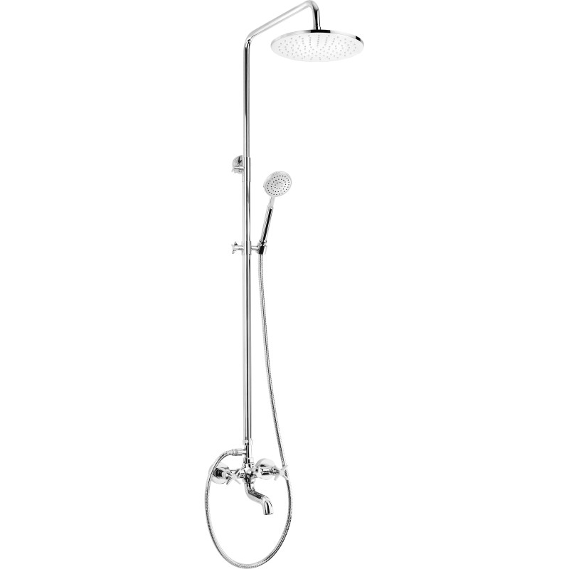 Shower pillars with the blender Shower column with chrome-coloured bathtub mixer Deante Temisto NAC_01QT