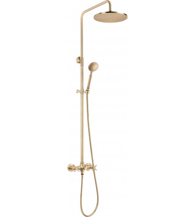 Shower pillars with the blender Shower column with 2-way mechanical mixer in brushed brass colour Deante Temisto NAC_M4QT