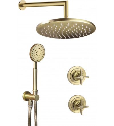 Full Shower Kit Complete shower kit with concealed brushed brass mixer Deante Temisto NAC_M9QT