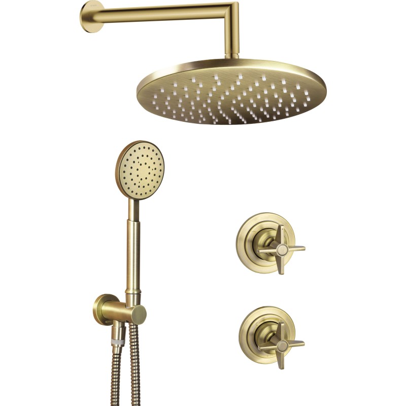 Full Shower Kit Complete shower kit with concealed brushed brass mixer Deante Temisto NAC_M9QT