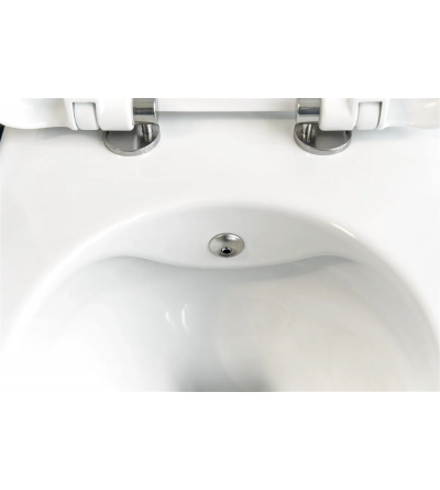 WC suspendu WC suspendu en céramique sans rebord avec mitigeur pour fonction bidet, coloris blanc brillant Deante Peonia CBP_6WP