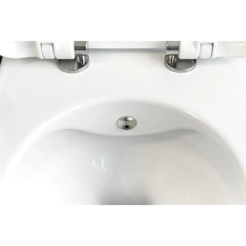 WC suspendu WC suspendu en céramique sans rebord avec mitigeur pour fonction bidet, coloris blanc brillant Deante Peonia CBP_6WP