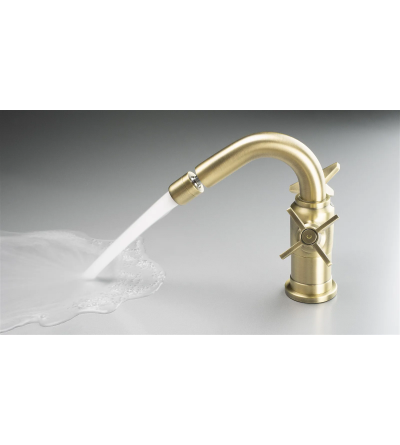 Bidet mixer two Handle Single hole bidet mixer with double lever in brushed brass colour Deante Temisto BQT_M30D