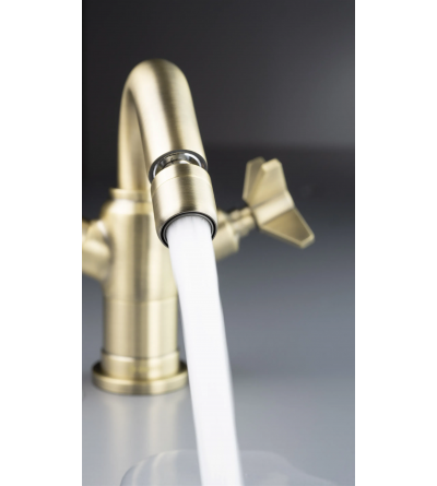 Bidet mixer two Handle Single hole bidet mixer with double lever in brushed brass colour Deante Temisto BQT_M30D