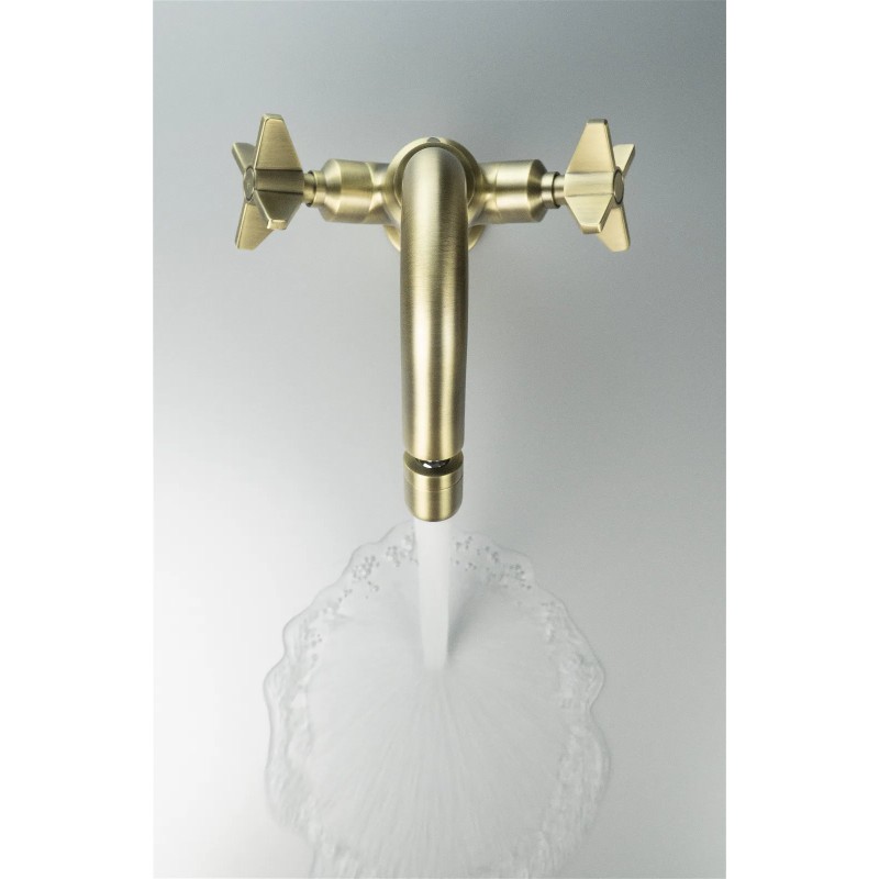 Bidet mixer two Handle Single hole bidet mixer with double lever in brushed brass colour Deante Temisto BQT_M30D