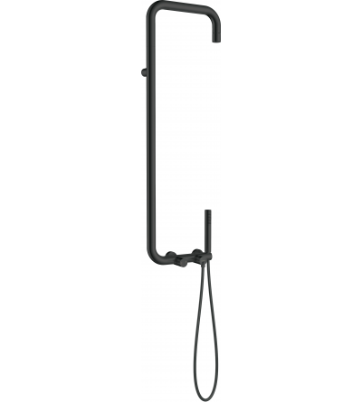 Duschsäulen mit Mischer Duschsäule mit mechanischem Mischer und Luftsprudler-Duschkopf in Mattschwarz Deante Silia NQS_N4XM