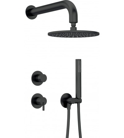 Full Shower Kit Complete shower kit with concealed mixer in matt black Deante Silia NQS_N9YK