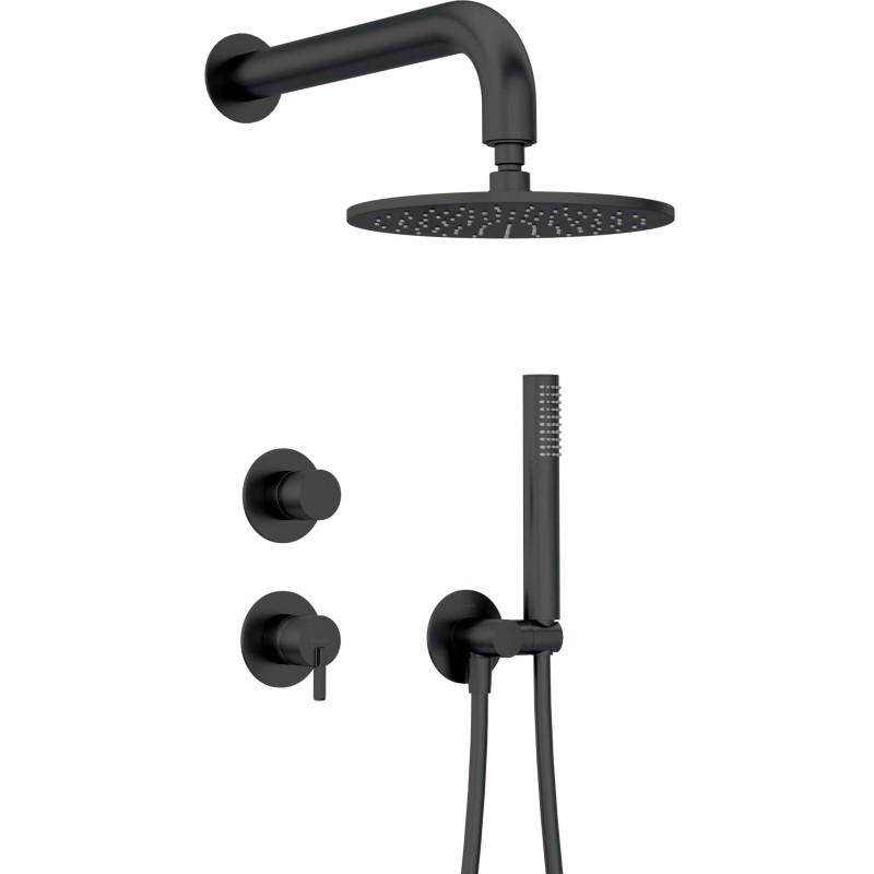 Full Shower Kit Complete shower kit with concealed mixer in matt black Deante Silia NQS_N9YK