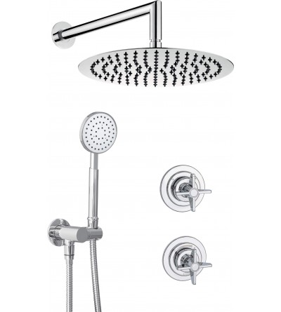 Full Shower Kit Complete shower kit with chrome-coloured concealed mixer Deante Temisto NAC_09QT