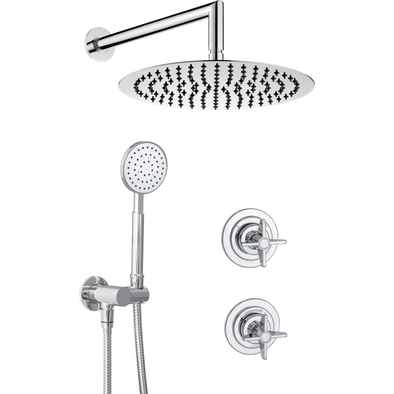 Full Shower Kit Complete shower kit with chrome-coloured concealed mixer Deante Temisto NAC_09QT