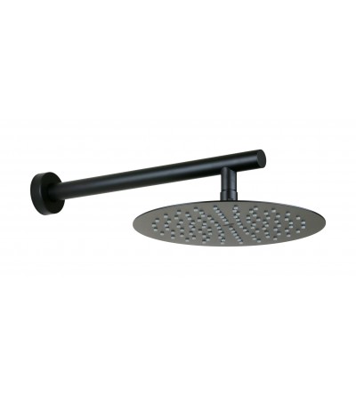 Shower heads with bracket Round model shower head and arm in matt black Mamoli Tuttodunpezzo 00000822012K