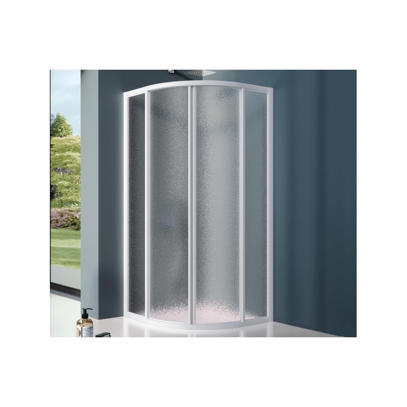 cabine de douche ronde Paroi de douche ronde avec verre imprimé 80 x 80 cm Samo America B6873