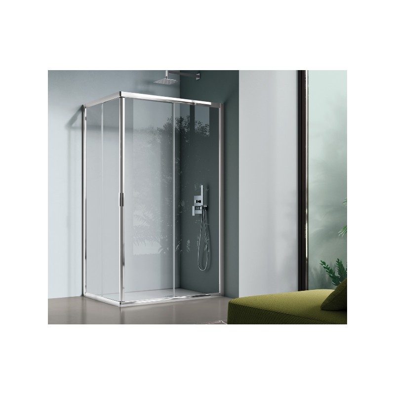 Corner shower cubicle Complete rectangular shower enclosure 70 x 100 cm with sliding opening Samo America 4 B6478ULUTR