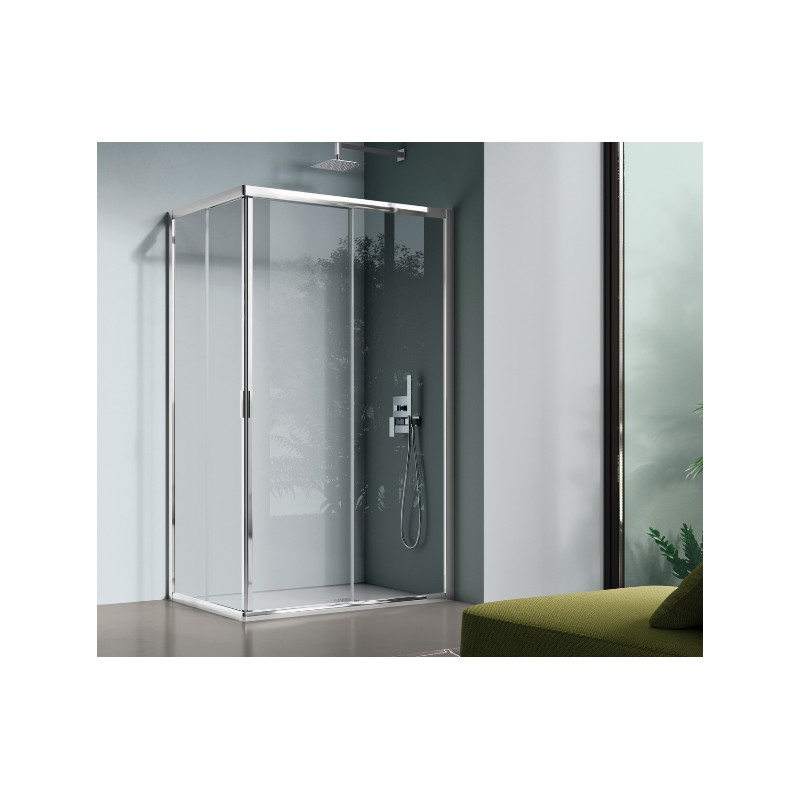 cabine de douche d'angle Cabine de douche d'angle rectangulaire avec 2 portes coulissantes 70 x 90 Samo America Quattro B6472ULU